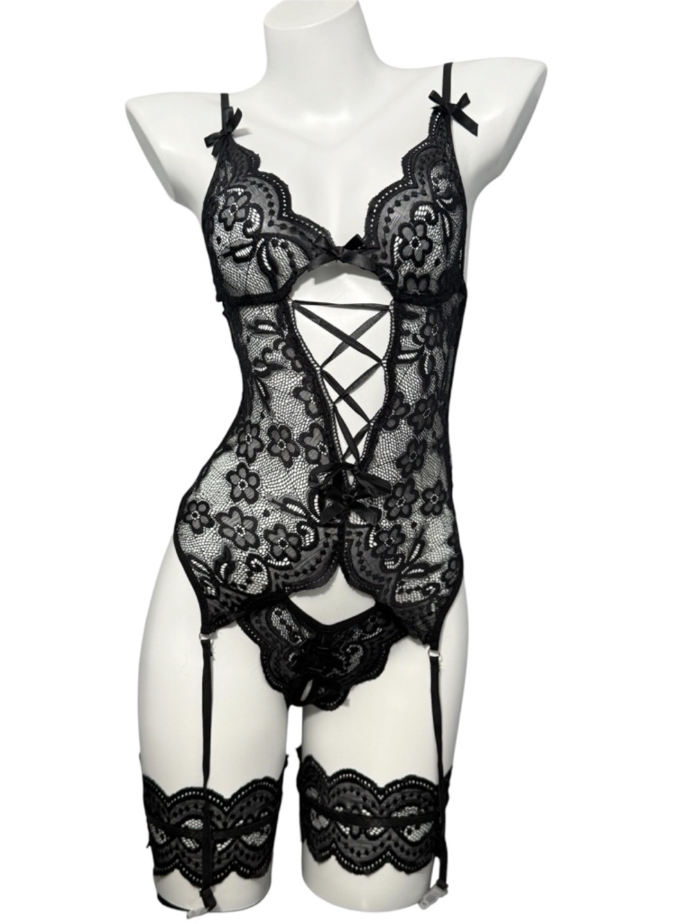 Lace Garter Bodysuit – Sheer Teddy Lingerie